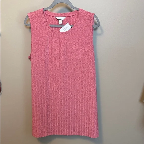 Plus Size CJ Banks 1X Sleeveless Tunic Knit Tank - Pink - Picture 4 of 7